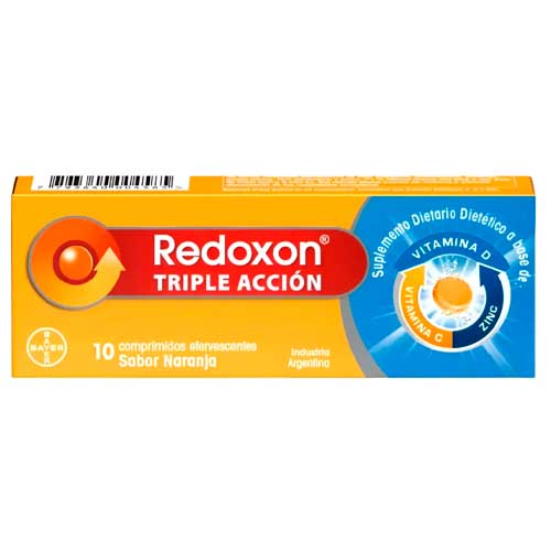 Redoxon Triple Acción Sabor Naranja x 10 Comprimidos Efervescentes
