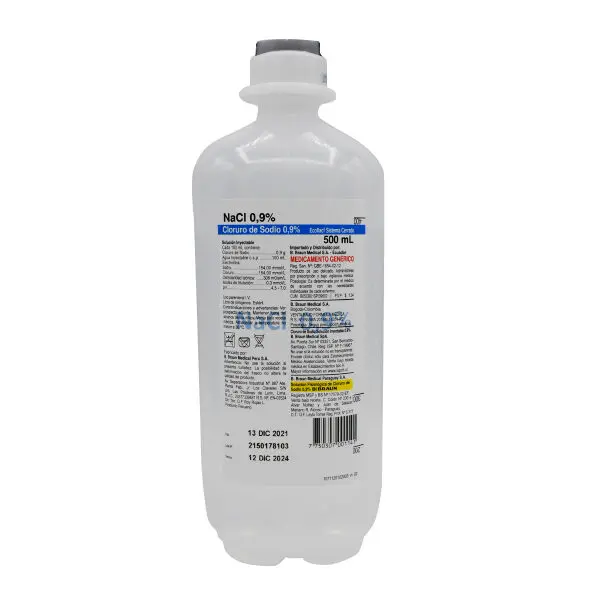 Suero fisiológico 500 ml (cloruro de sodio 0,9%)