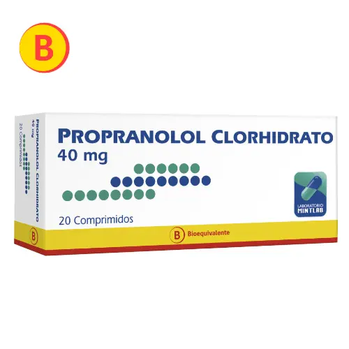 Propranolol Clorhidrato 40 mg x 20 Comprimidos (Mintlab)