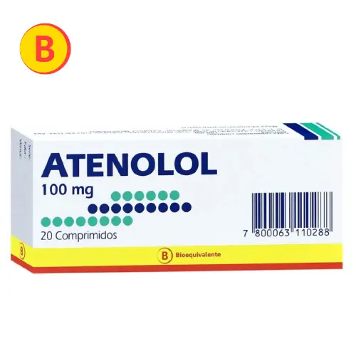 Atenolol 100 mg x 20 comprimidos  (Mintlab)