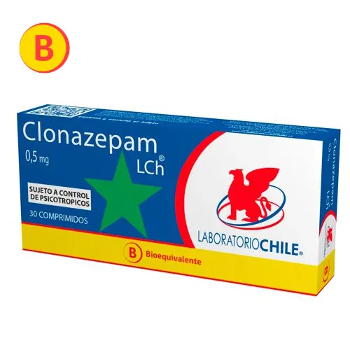 Clonazepam 0,5 mg x 30 comprimidos (Lab. Chile)