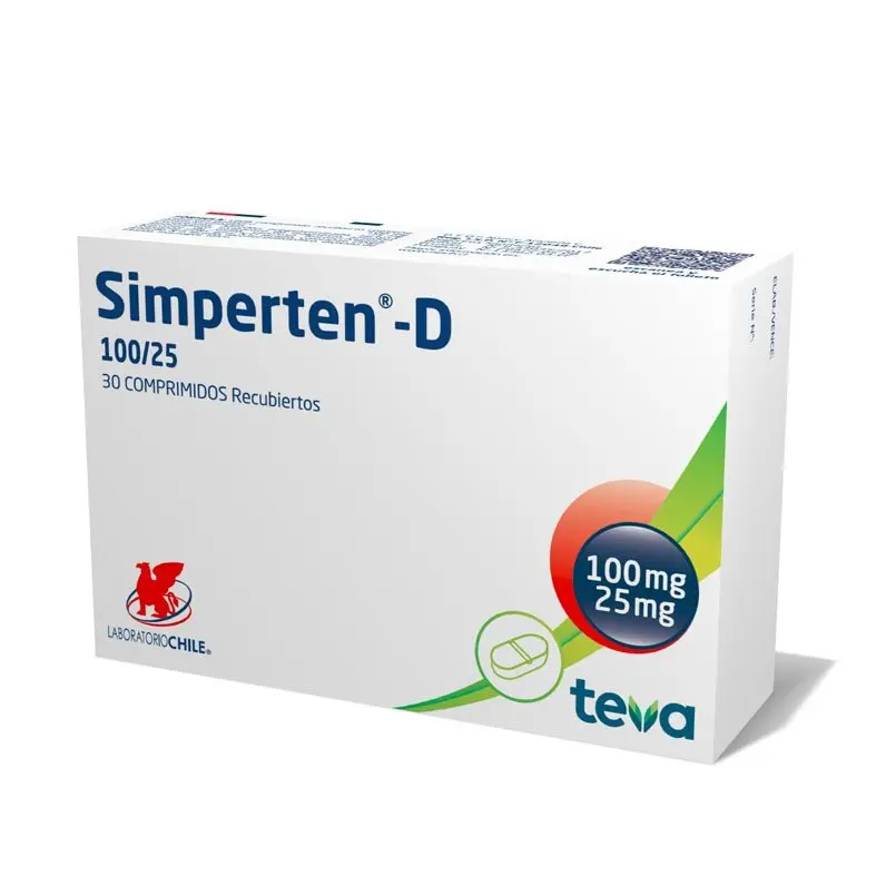 Simperten-D 100/25 x 30 comprimidos recubiertos (LCh)