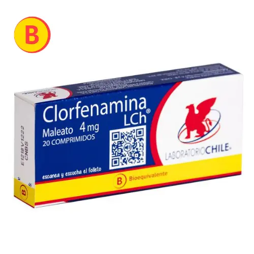 Clorfenamina Maleato 4 mg x 20 Comprimidos