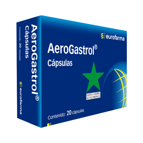 Aerogastrol x 20 cápsulas (Eurofarma) DESCUENTO cja arrugada