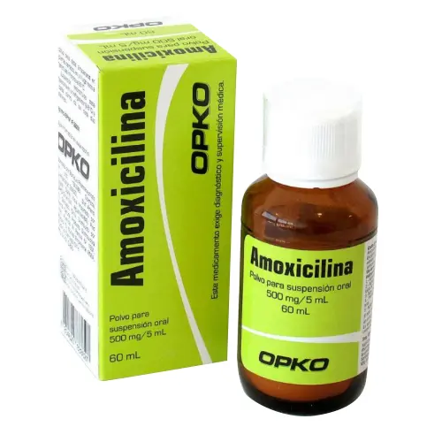 Amoxicilina 500 mg/5 ml polvo para suspensión oral 60 ml (Opko)