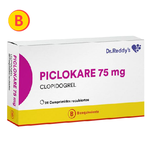 Piclokare Clopidogrel 75mg x 28 comprimidos recubiertos (Dr. Reddy’s)