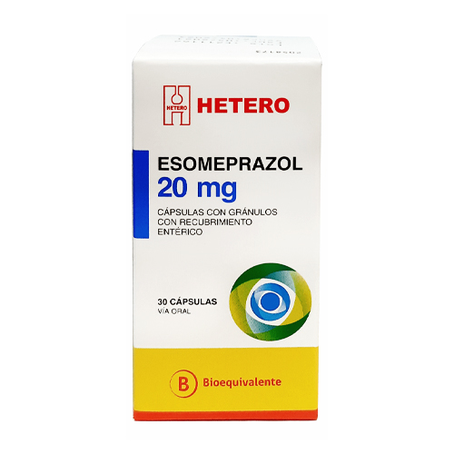 Esomeprazol 20 mg x 30 capsulas con recubrimiento entérico (Hetero)