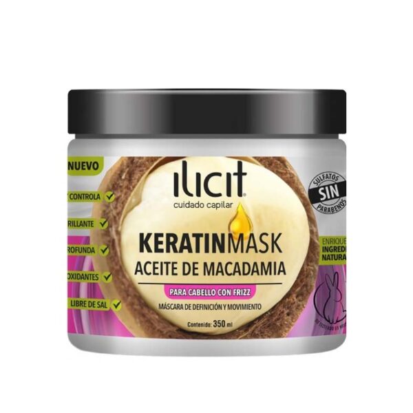 Ilicit Keratin Mask Aceite de Macadamia Máscara Capilar 350 ml