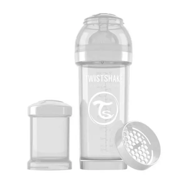 Mamadera Anticolico Twistshake 260 ml Blanco