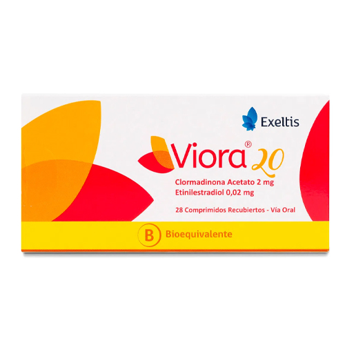 Viora 20 x 28 comprimidos recubiertos (Exeltis)