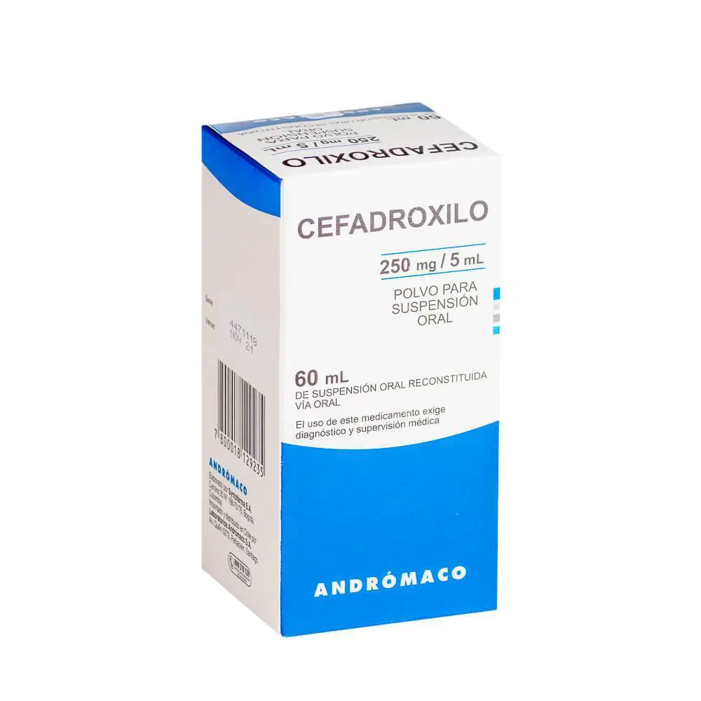 Cefadroxilo 250mg/5ml polvo para suspensión oral 60 ml (Andromaco)