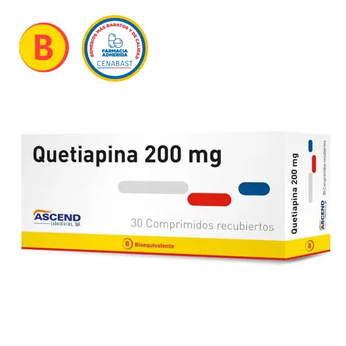 Quetiapina 200 mg x 30 Comprimidos Ascend