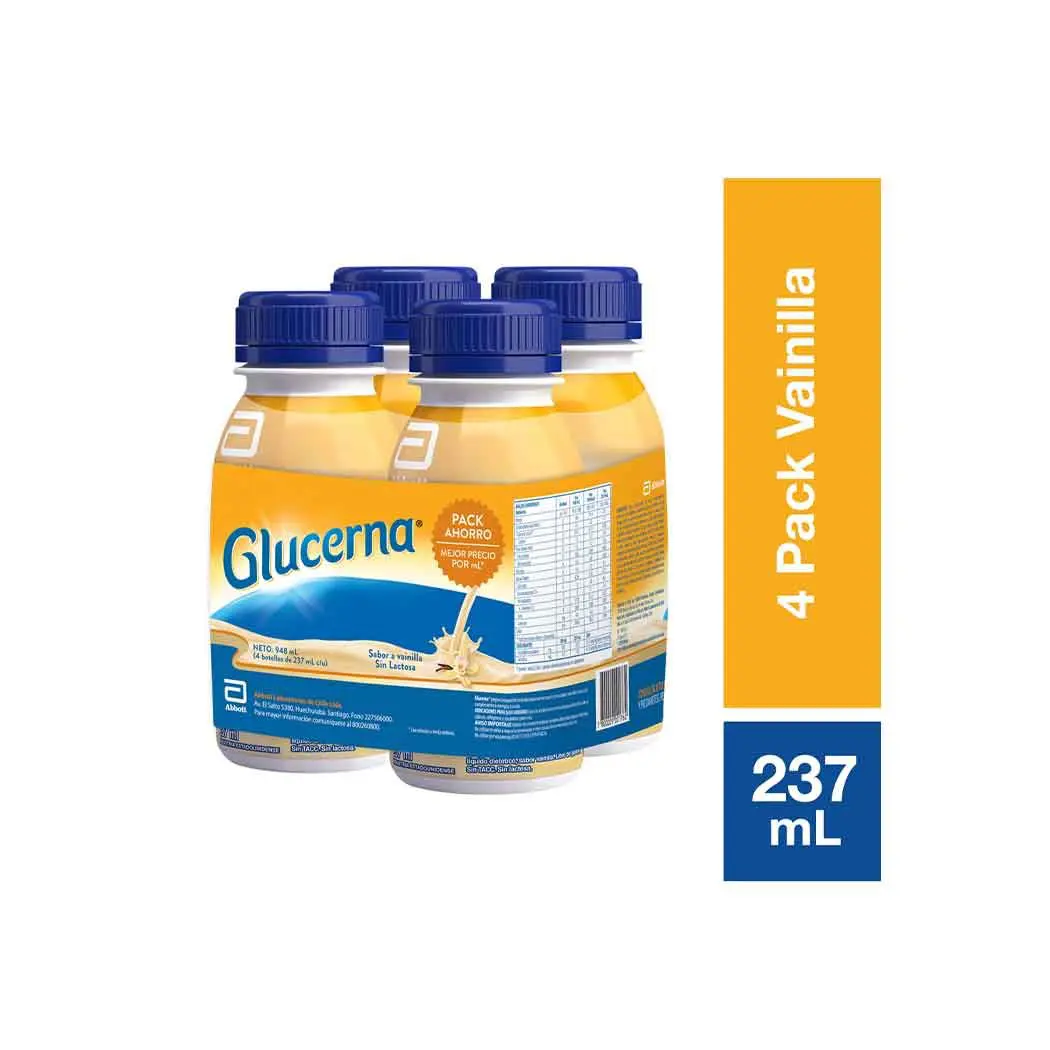 Glucerna 237 ML Pack x4 Vainilla Liquida (Abbott)