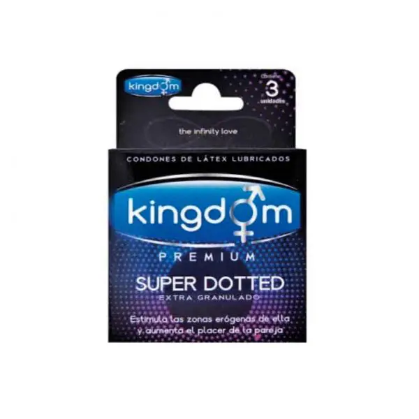 Preservativos Kingdom Super Dotted x 3 unidades