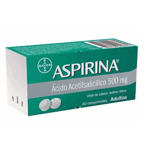 Aspirina 500 mg Adulto x 40 Comprimidos