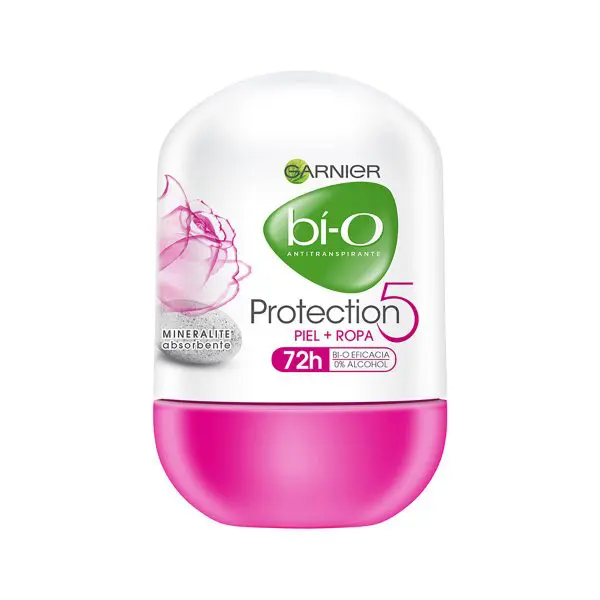Garnier Bí-O Desodorante Roll-On Protección 5 Piel + Ropa 50 ml Mujer