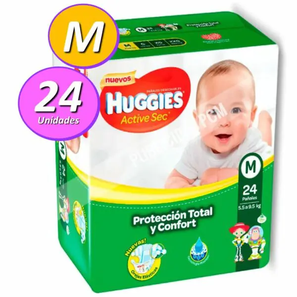 Huggies Active Sec M x 24