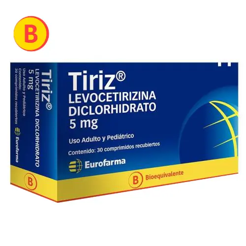 Tiriz 5 mg x 30 comprimidos (Eurofarma)