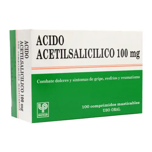 Ácido Acetilsalicílico 100 mg x 100 Comprimidos Masticables