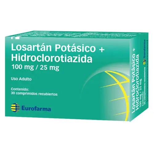Losartan + Hidroclorotiazida 100/25 x 30 Comp Eurofarma