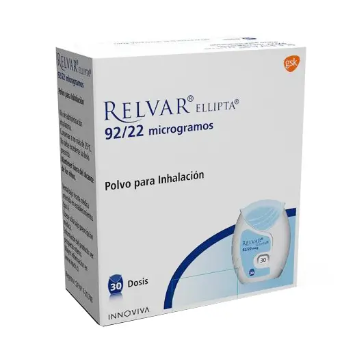 Relvar Ellipta 92 mcg/22 mcg x 30 Capsulas Con Polvo Para Inhalación