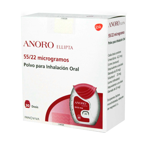 Anoro Ellipta Umeclidinio 62,5 mcg Inhalador Bucal 30 Dosis