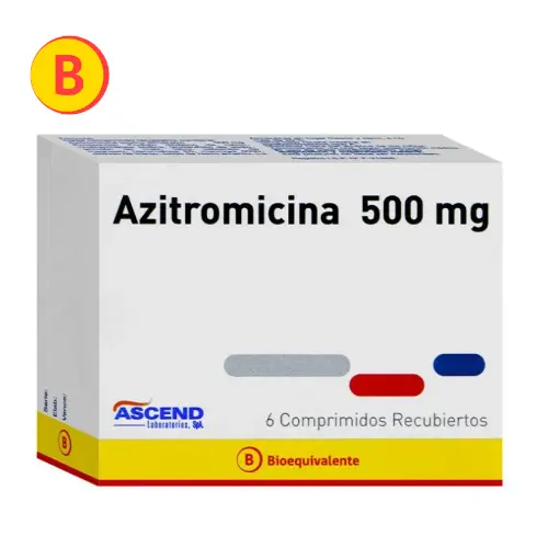 Azitromicina 500 x 6 comprimidos recubiertos (Ascend) - EcoFarmacias