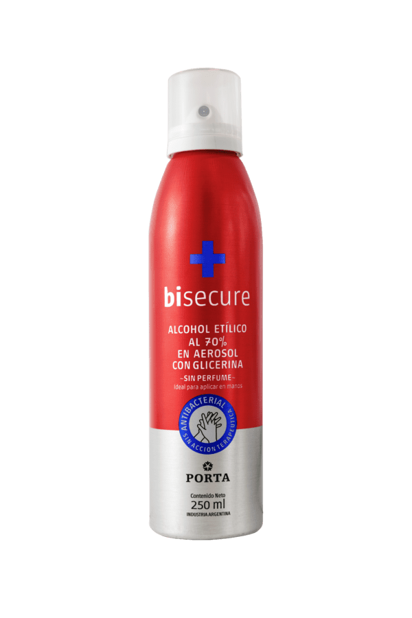 Alcohol Spray 70% en Aerosol Bisecure 250ml
