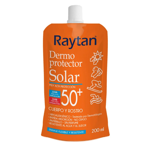 Protector Solar Raytan Cuerpo y Rostro Spf 50+ x 200 mL