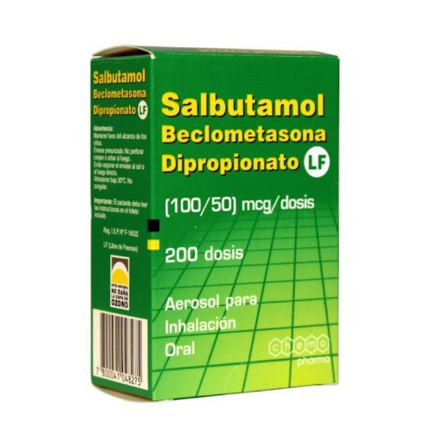 Salbutamol + Beclometasona Inhalador 100/50 mcg/dosis