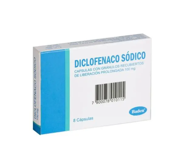 Diclofenaco 100 X 8 cápsulas (Baden)