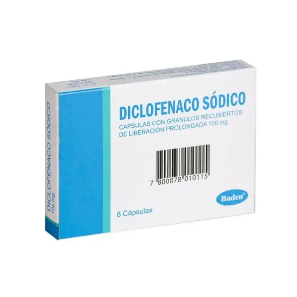 Diclofenaco 100 X 8 cápsulas (Baden)