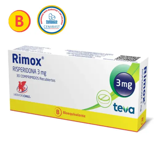 Rimox 3 mg x 30 comprimidos recubiertos (Lab. Chile) (Cenabast)