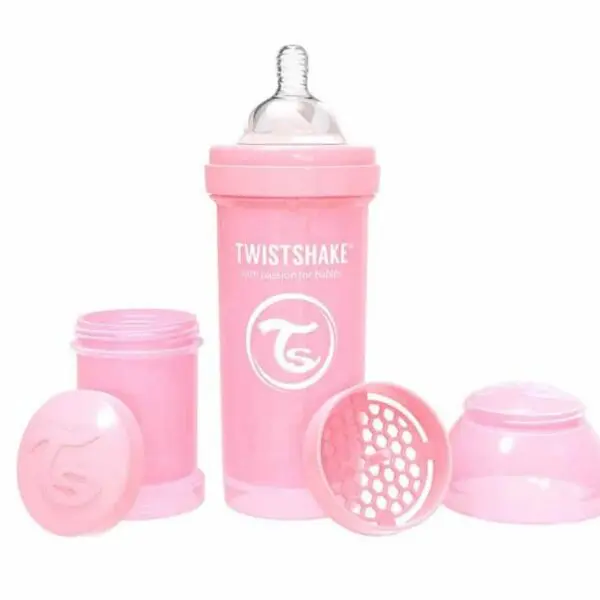 Mamadera Anticolico Twistshake 260 ml Rosado