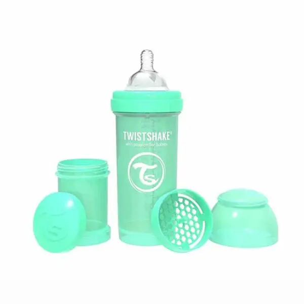 Mamadera Anticolico Twistshake 260 ml Verde
