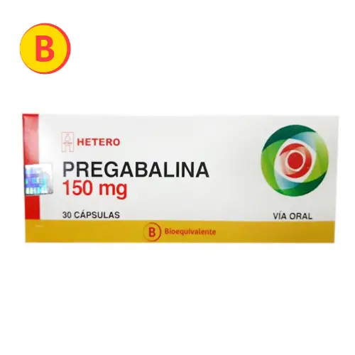 Pregabalina 150 Mg X 30 Cápsulas (Lab Hetero)