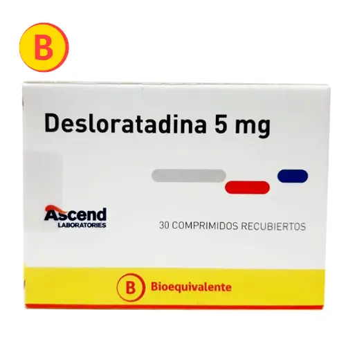 Desloratadina 5 mg x 30 comprimidos recubiertos (Ascend) cenabast