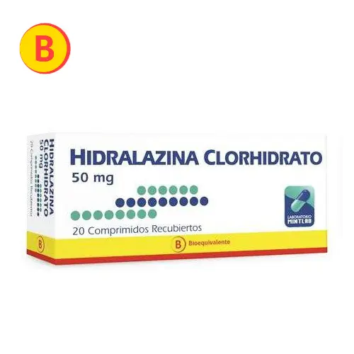 Hidralazina Clorhidrato 50MG X 20 Comprimidos (Mintlab)