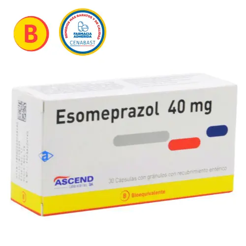 Esomeprazol 40 mg x 30 comprimidos con recubrimiento entérico (Ascend)