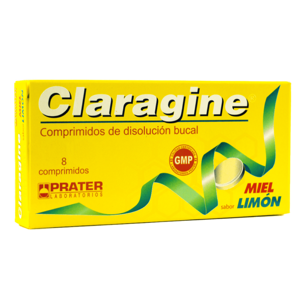 Claragine Sabor Miel Limón x 8 comprimidos
