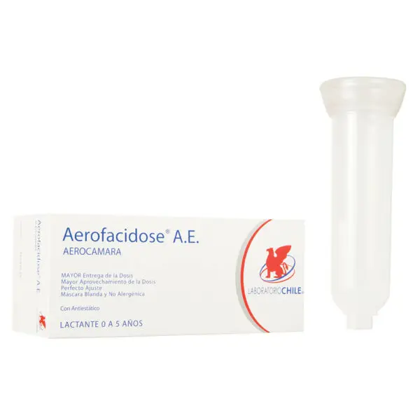 Aerofacidose A.E. Aerocámara Lactante 0 a 5 Años. Lab Chile.Dcto por daño caja