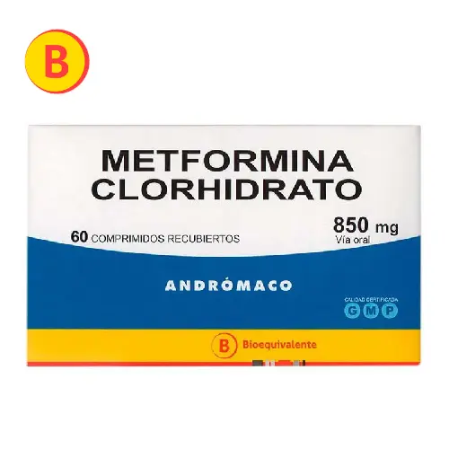 Metformina 850 mg x 60 comprimidos (Andrómaco)