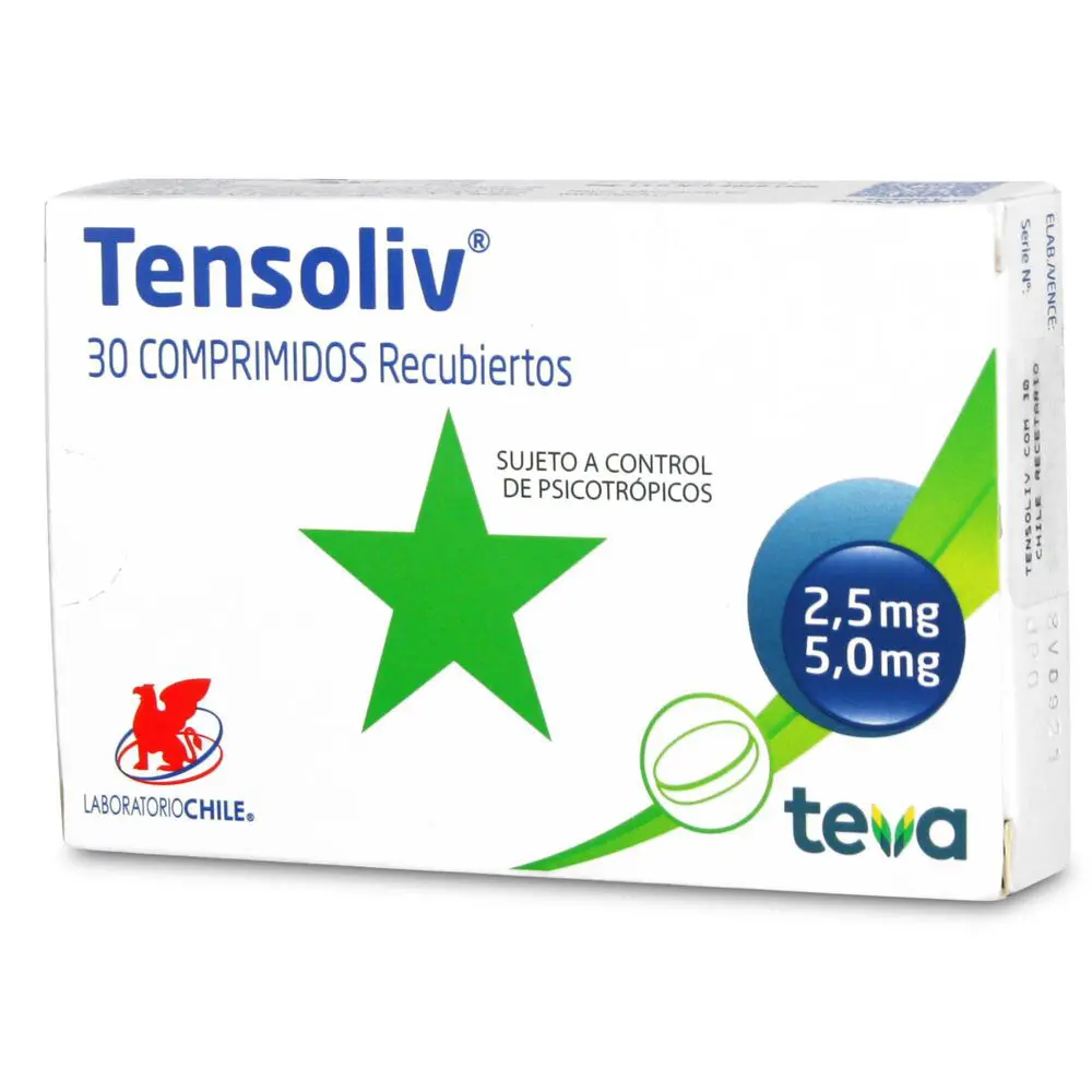 Tensoliv Clidinio Bromuro / Clordiazepoxido x 30 Comprimidos (Lab Chile)