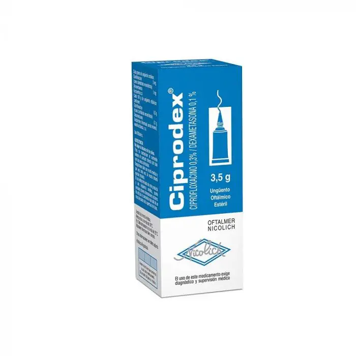 Ciprodex Ungüento Oftalmológico Ciprofloxacino 0,3% Dexametasona 0,1% 3,5 Gr