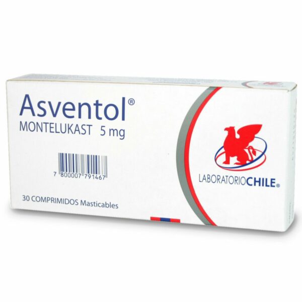 Asventol Montelukast 5 Mg x 30 Comprimidos Masticables (Lab Chile)