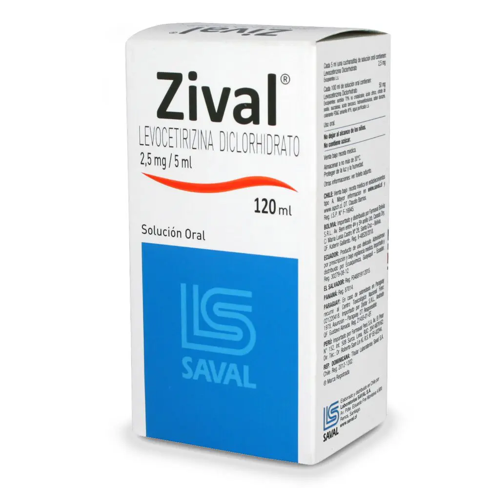 Zival Levocetirizina (2,5mg) Jarabe 120mL (Saval)