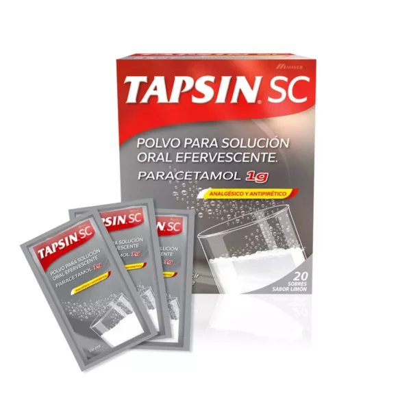 Tapsin SC Polvo Para Solución Efervescente Paracetamol 1gr X 20 Sobres