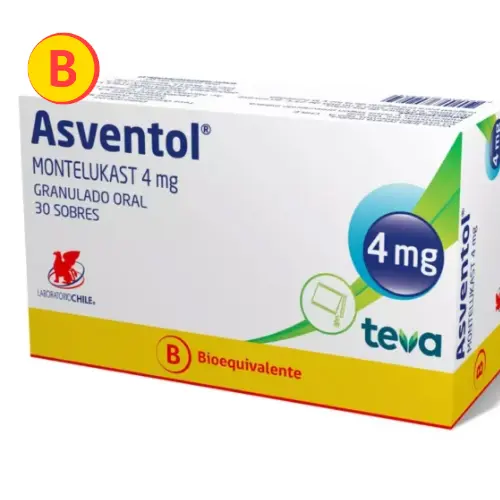 Asventol Montelukast 4 Mg Granulado Oral x 30 Sobres (Lab Chile)