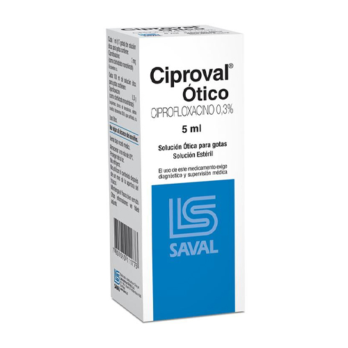 Ciproval Ótico Ciprofloxacino Solución Ótica 0,3% x 5 ml