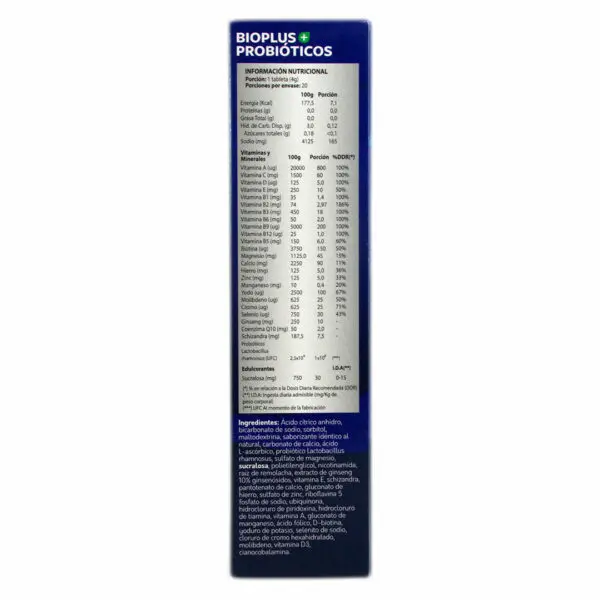 Bio Plus Multivitaminico x 20 Tabletas Efervescentes - Imagen 2